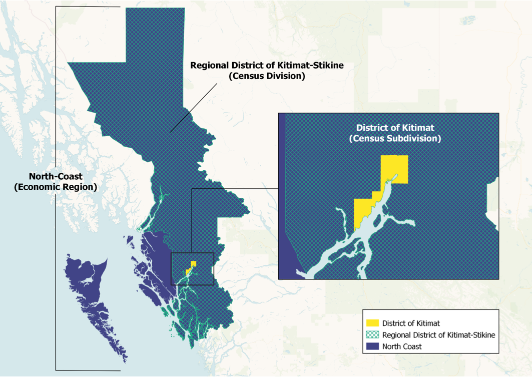 Standard Levels of Geography for Kitimat, BC